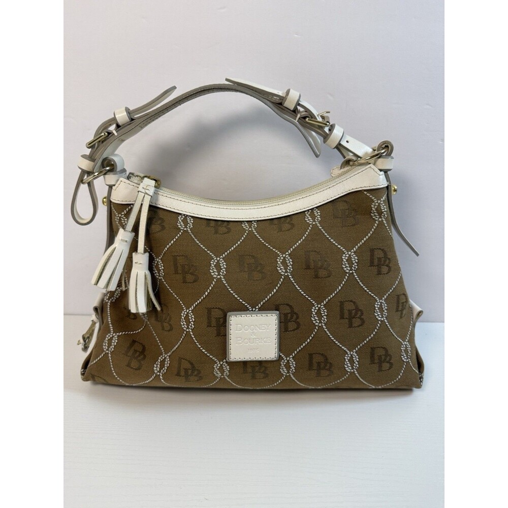 DOONEY & BOURKE Nautical Shoulder Bag Purse Beige Cream Rope Design